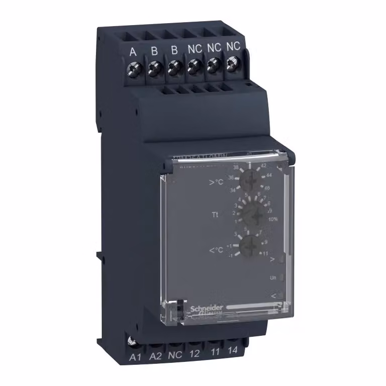 Schneider Electric: termostato per locali tecnici, 24-240 V CA/CC, 1 W RM35ATL0MW