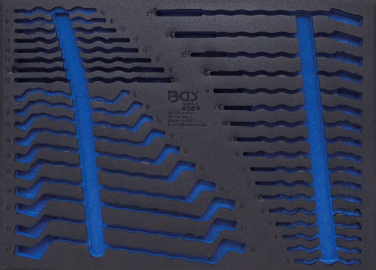 BGS 3/3 Inserto per carrello da officina VUOTO per: set di chiavi ad anello aperte da 35 pezzi - 4089-1