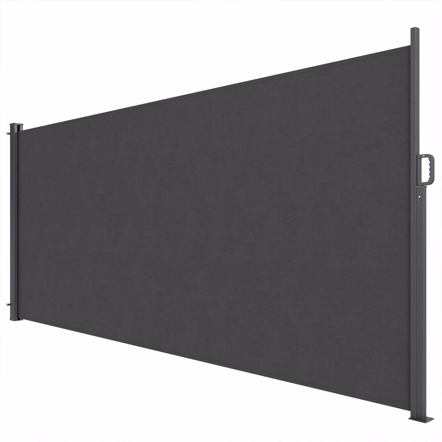 Tenda Laterale Retrattile 420x185 cm Impermeabile e UV 50+ in Alluminio Acciaio e Poliestere Grigio Scuro