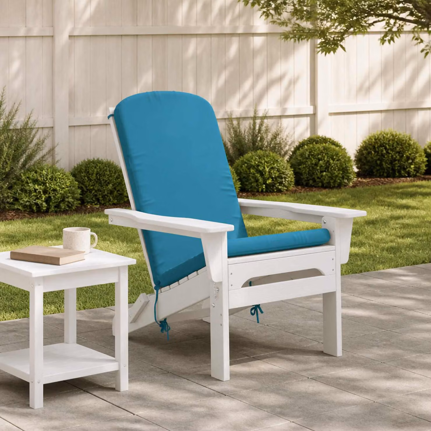 Cuscino per Lounger Sole vidaXL GEMERT Azzurro in Poliestere con Rivestimento Lavabile e Resistente ai Raggi UV