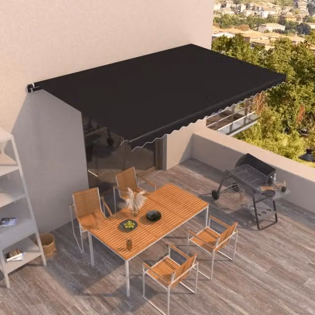 Tenda da Sole Retrattile Manuale 500x350 cm Antracite 3069219