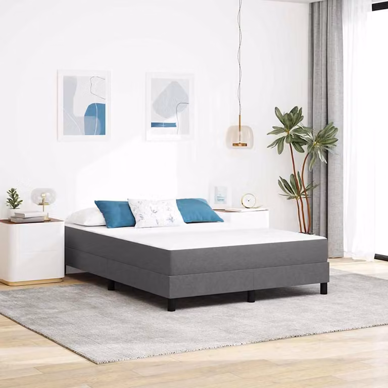 Maison Exclusive - Materasso con materasso Grigio chiaro 160 x 200 cm Tessuto