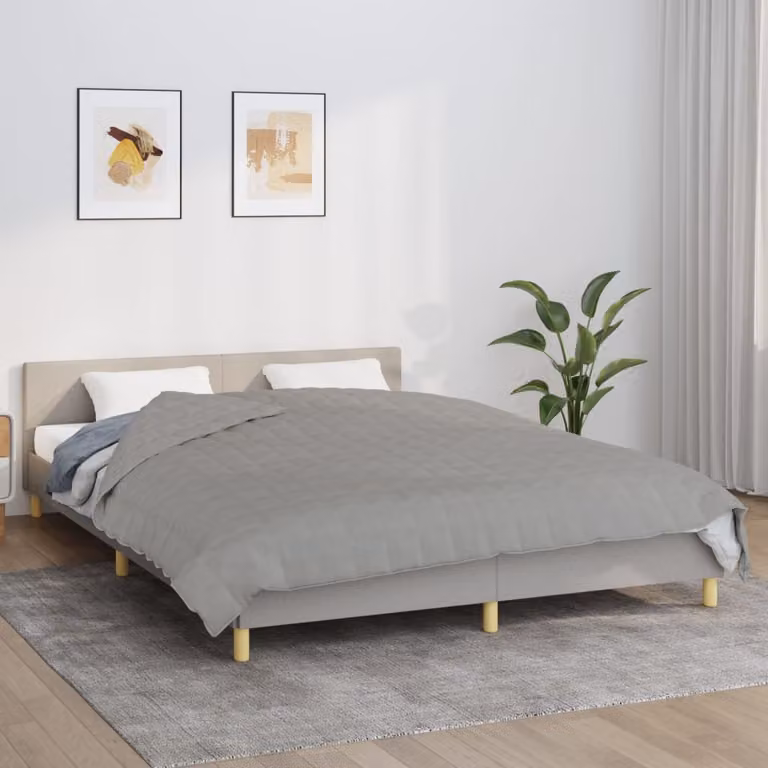 Coperta Ponderata vidaXL Grigia in Microfibra e Cotone, L 200 cm x P 230 cm, 13 kg