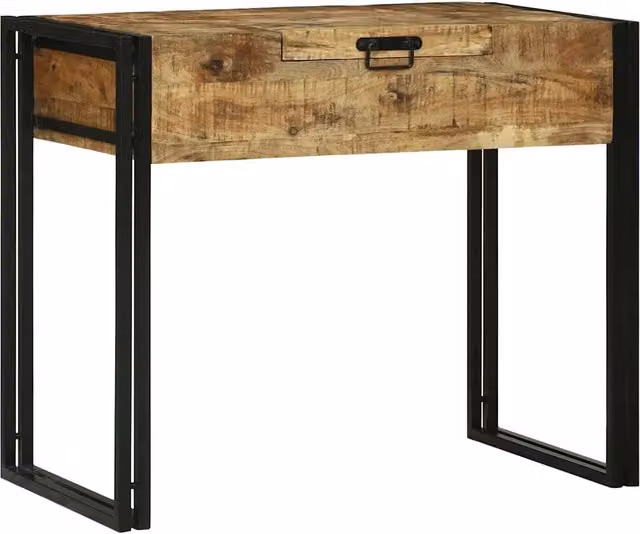 Toeletta da trucco in legno massello di mango marrone per camera da letto – 1