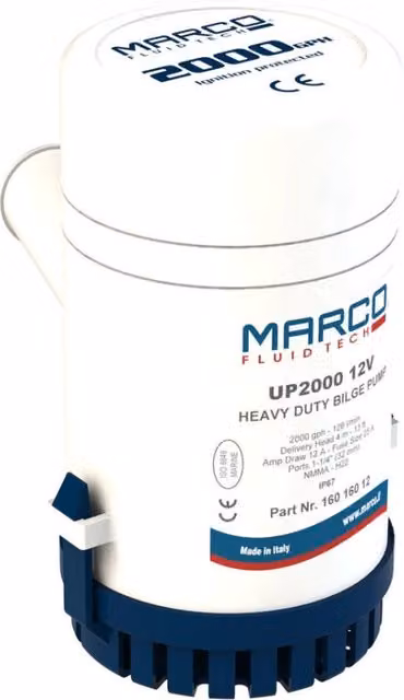 Pompa sommersa a batteria Marco UP 2000 12V bianca in plastica