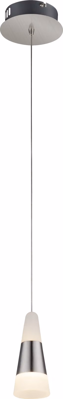 Lampada a sospensione Globo Friso, finitura nickel opaco, 1 LED; codice prodotto: 56024-1H