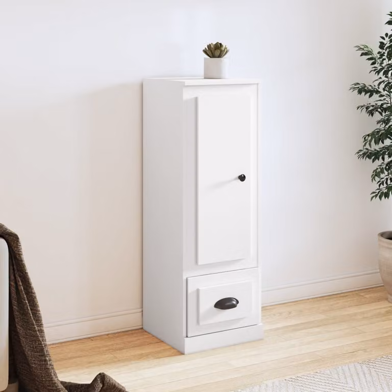 Credenza bianca moderna vidaXL in legno multistrato L: 36 cm, P: 35,5 cm, H: 103,5 cm