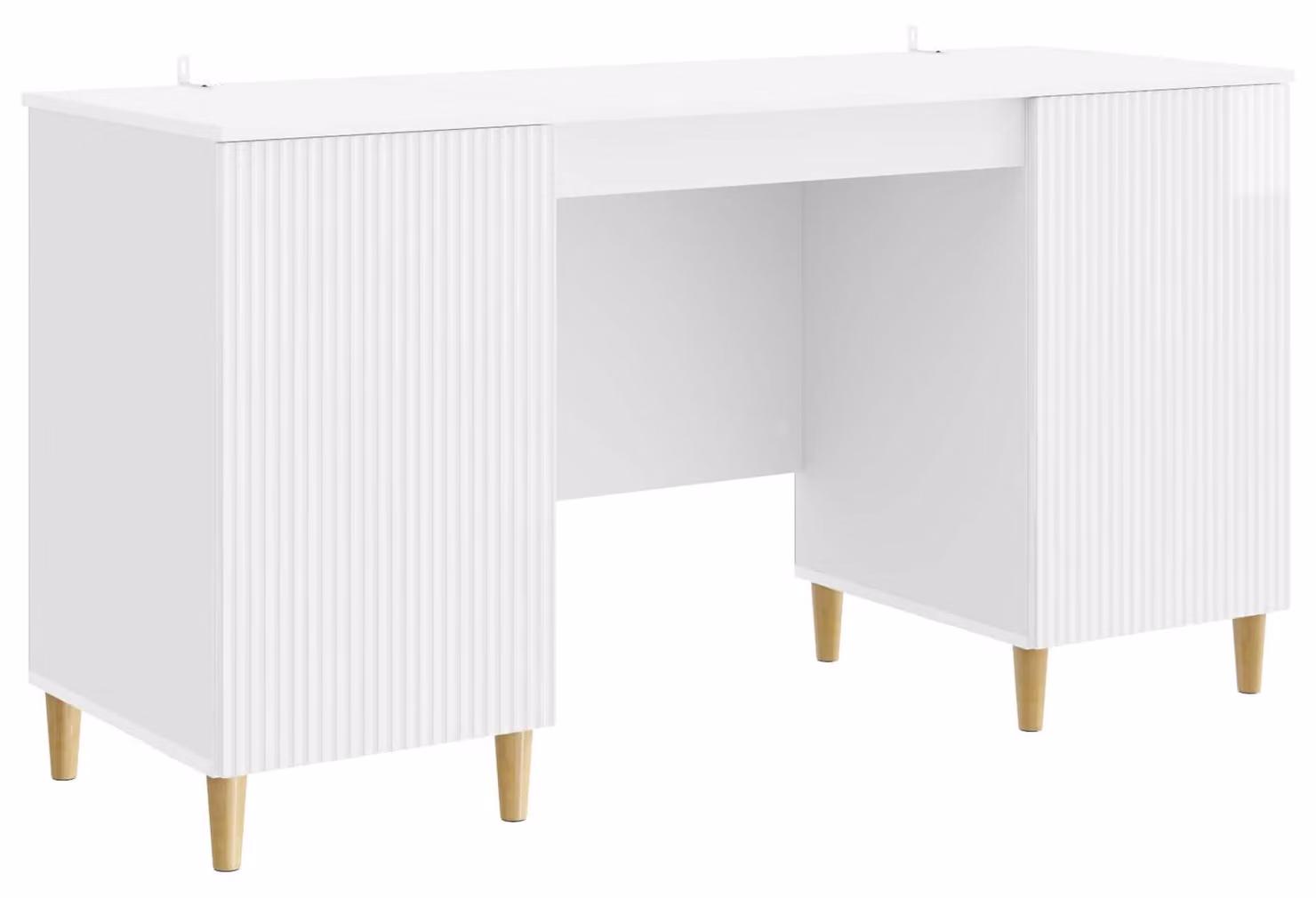 Scrivania Bianco Lucido 142,5 x 50 x 75 cm Legno ingegnerizzato
