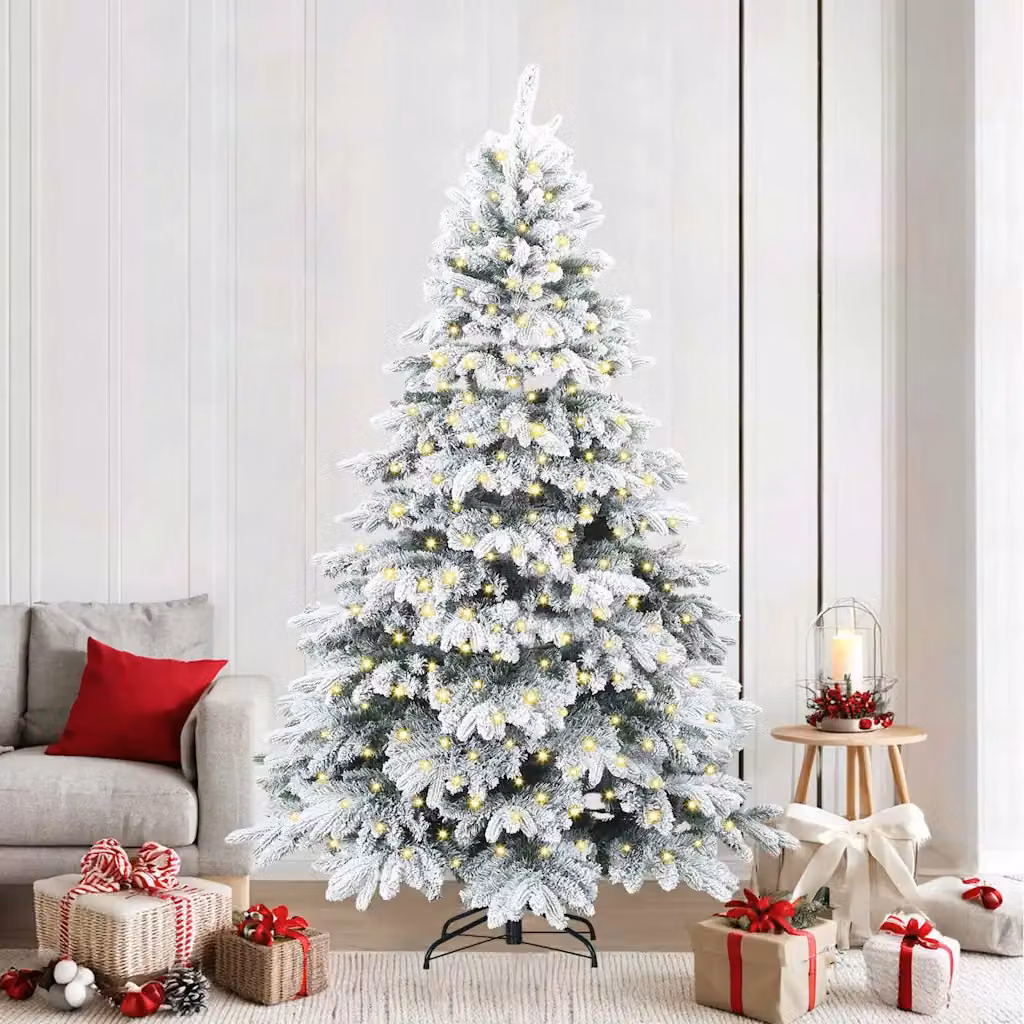 Albero di Natale artificiale moderno vidaXL con 300 LED bianco caldo in PE e PVC, Altezza: 240 cm