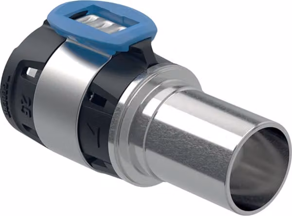 Geberit FlowFit transizione a Mapress con estremità a innesto in acciaio inox d20-d18