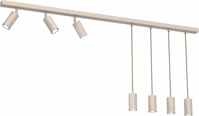Barra da soffitto 150 cm crema 7 spot GU10 Luminex