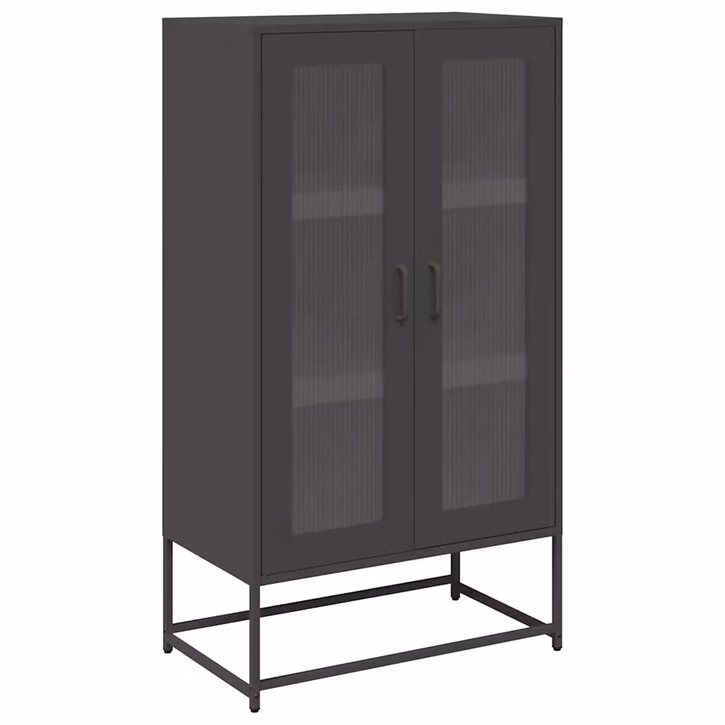 Credenza Buffet Armadio da Cucina Design Mania in Metallo Nero Opaco L: 68 cm, P: 39 cm, H: 123 cm – 2