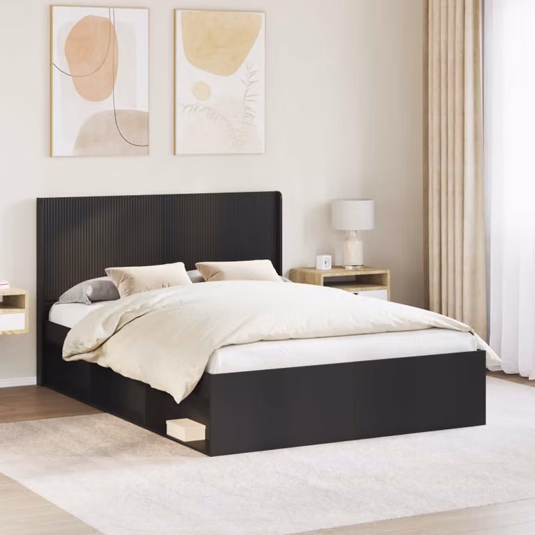 Testiera Letto vidaXL in Legno Ingegnerizzato Nero
