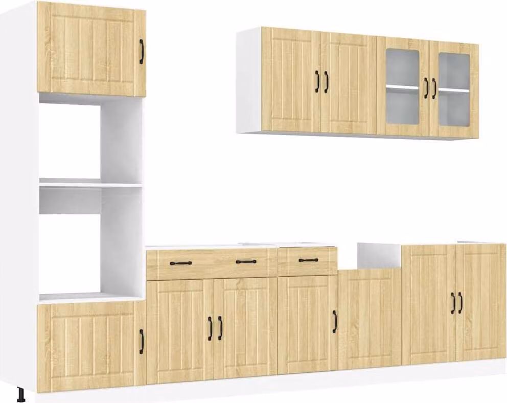 Set Mobili da Cucina 7 pz Lucca Rovere Sonoma in Truciolato
