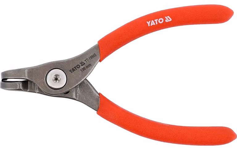 Pinza a becchi lunghi per anelli di sicurezza, 130 mm, curva