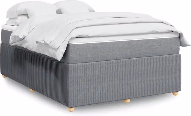 Giroletto a Molle con Materasso Grigio Chiaro 160x200cm Tessuto 3285581