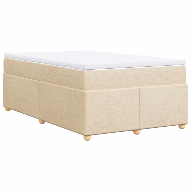 Giroletto a Molle con Materasso Crema 120x190 cm in Tessuto