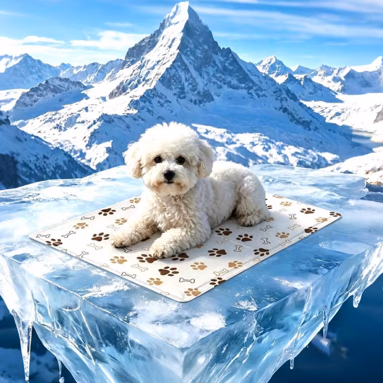 Tappetino refrigerante per cani e gatti, pieghevole, 50x40 cm, color beige