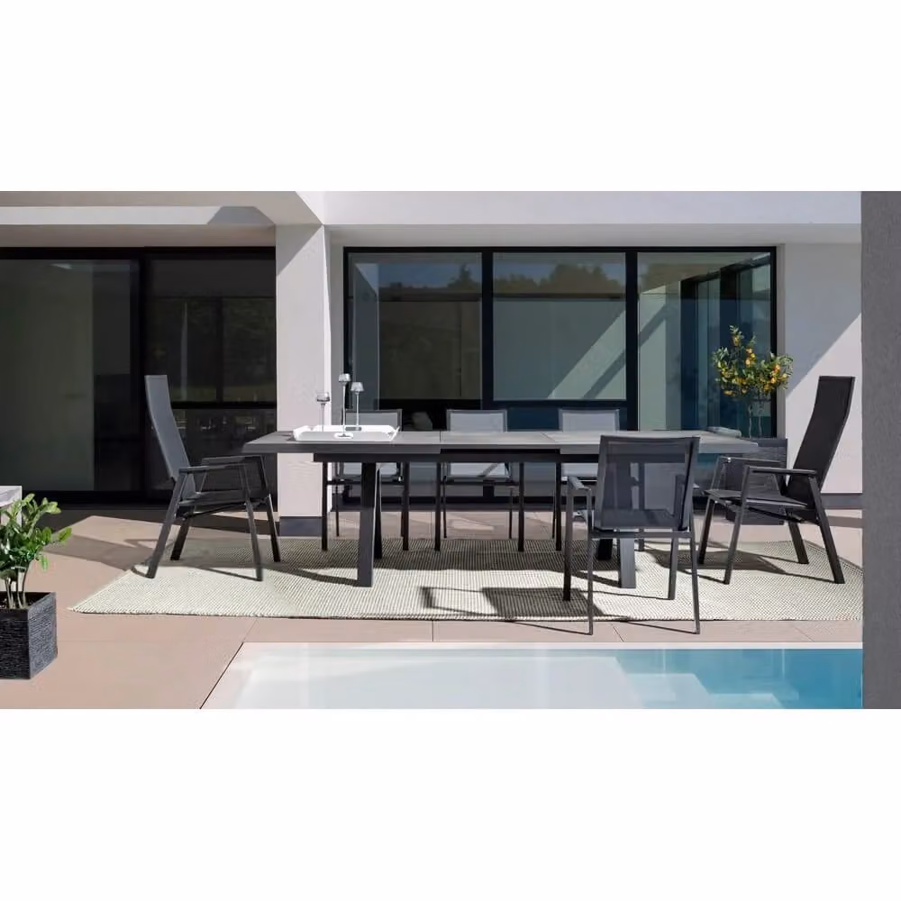 Set di 4 sedie da esterno Bizzotto con braccioli in alluminio e textilene color antracite opaco – 3