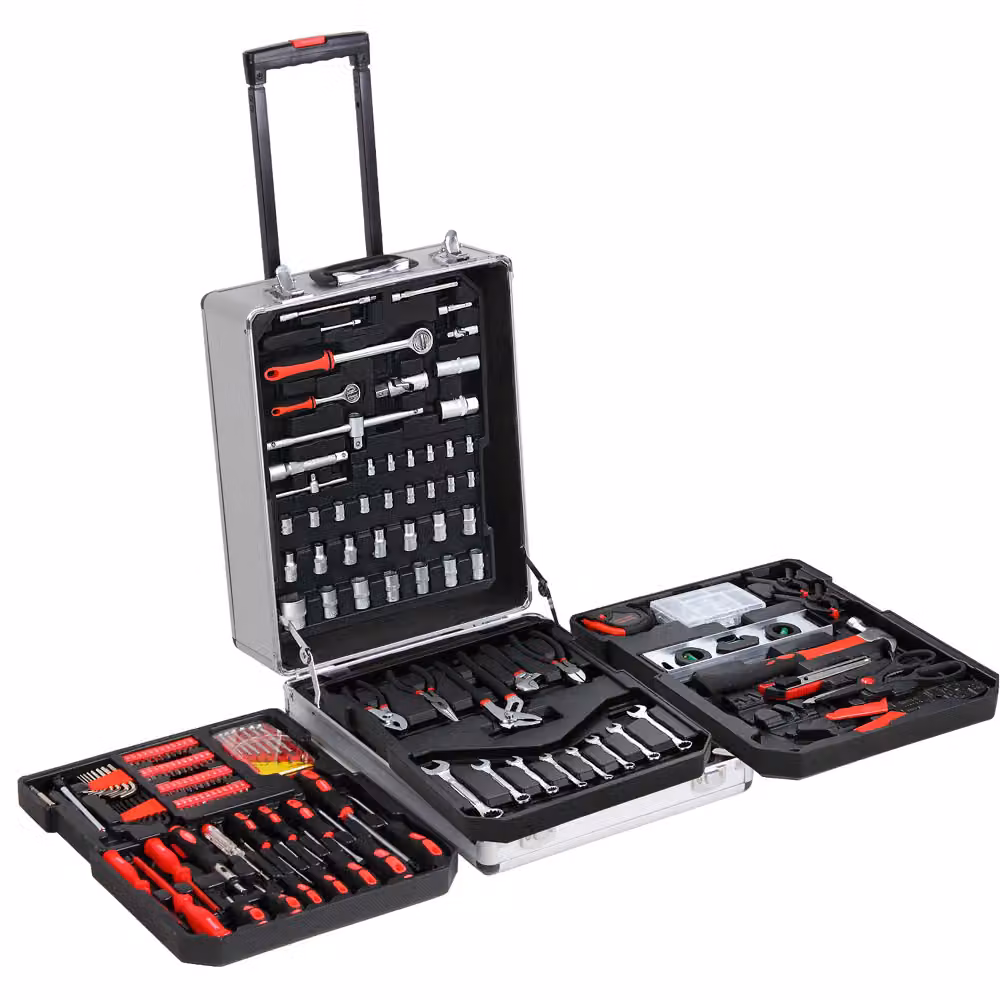 Valigetta attrezzi trolley Monzana in alluminio argento con 899 pezzi, chiudibile e arrotolabile, L/P/H: 50 x 37 x 23 cm – 2