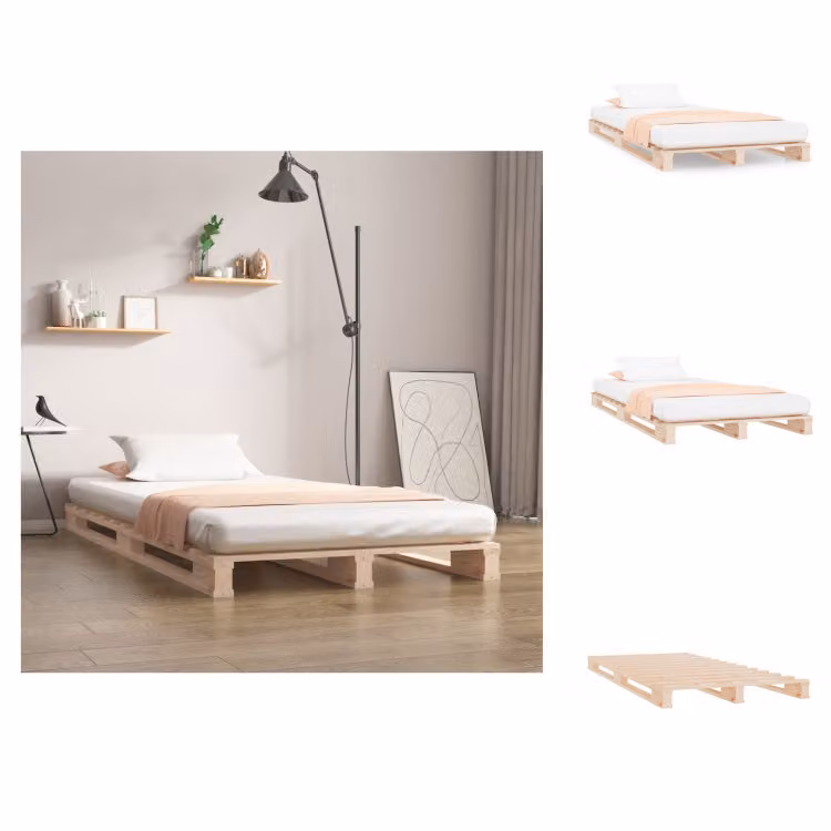 vidaXL Letto a pallet 90x190 cm in pino massiccio - Letti e strutture letto