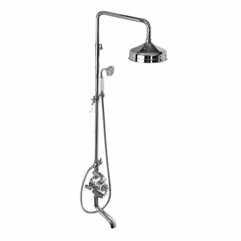 miscelatore termostatico per doccia retro BRADFORD argento cromo PREMIUM Lauferi