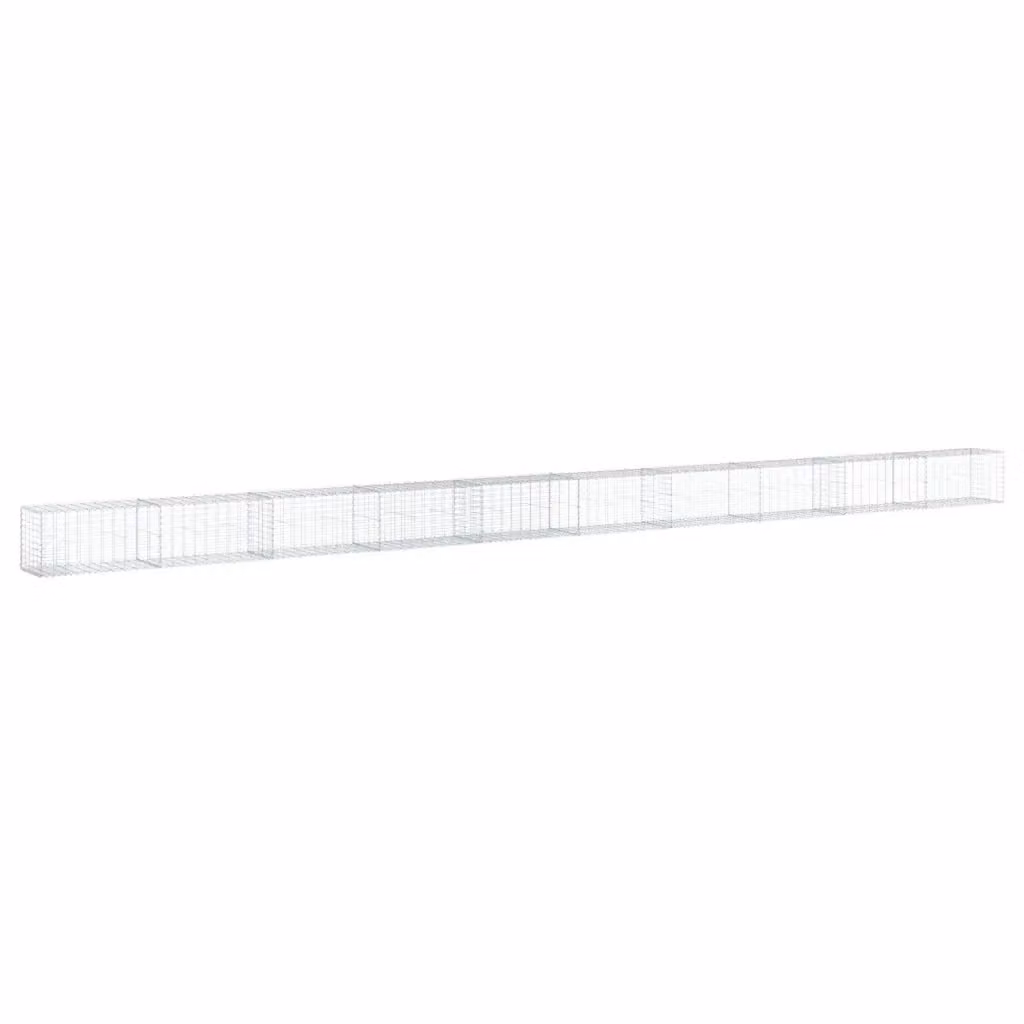 Cesto Gabbione con Copertura vidaXL in Ferro Zincato Argento L/P/H: 1000 x 50 x 50 cm – 2