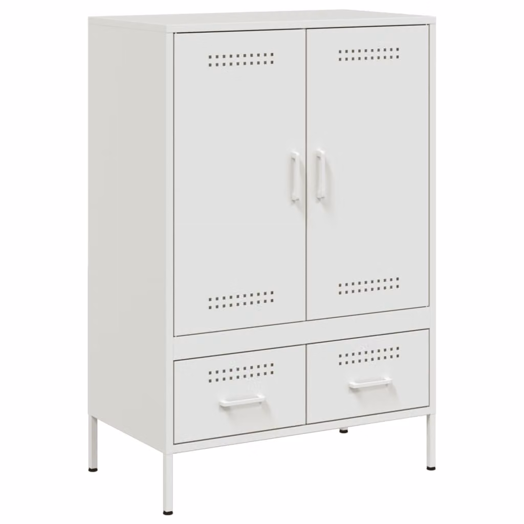 Credenza Bianca 68x39x101,5 cm in Acciaio