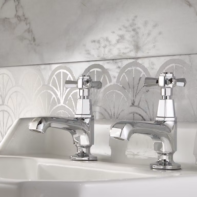 Coppia Rubinetti Singoli per Lavabo - Cromato - Earlham