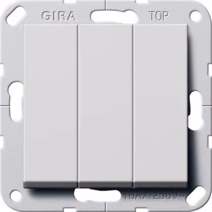 Interruttore a bilanciere Gira BS 3f della serie 55, grigio, codice 2830015