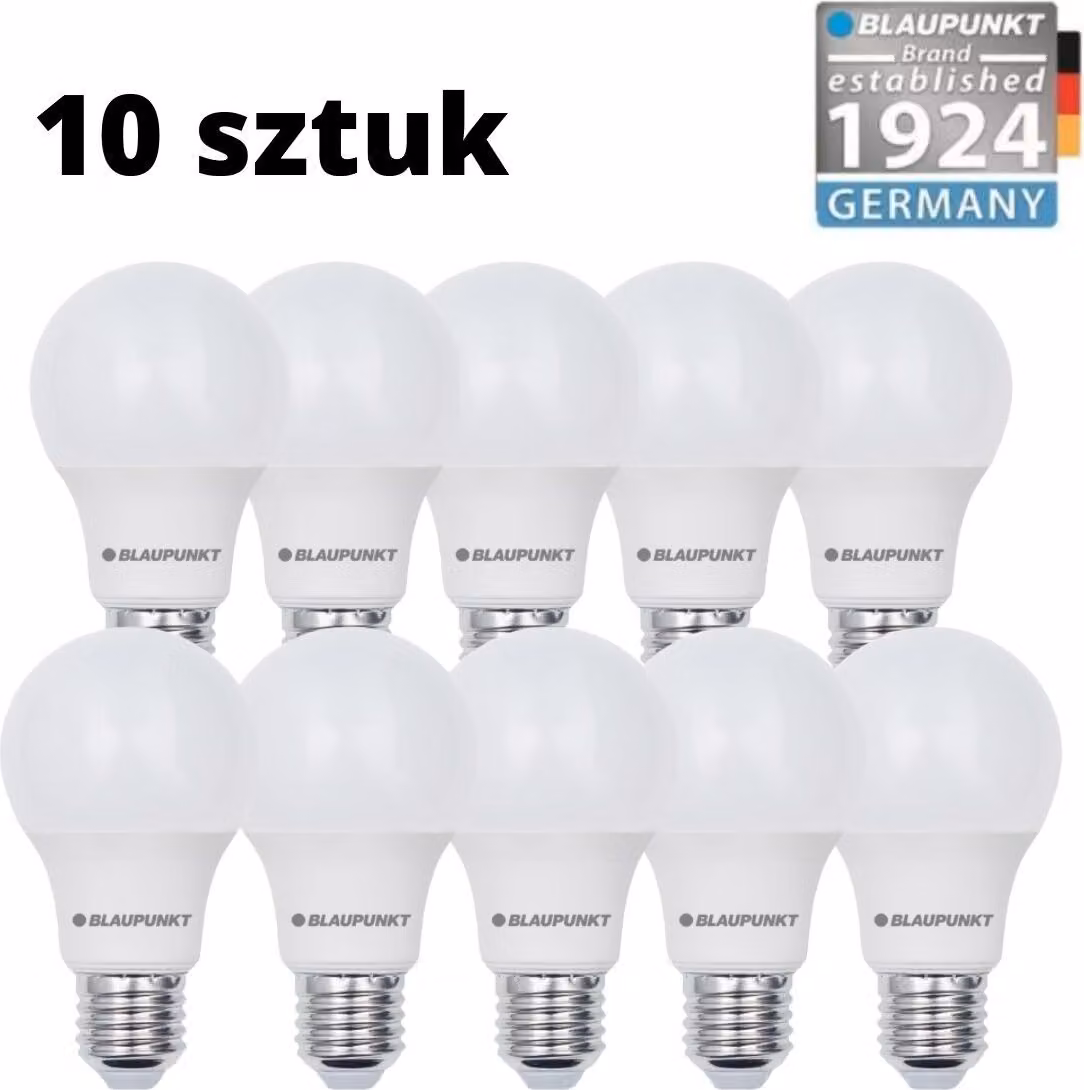 Confezione da 10 pezzi  - Blaupunkt Lampadine LED E27 8,5 W, luce calda