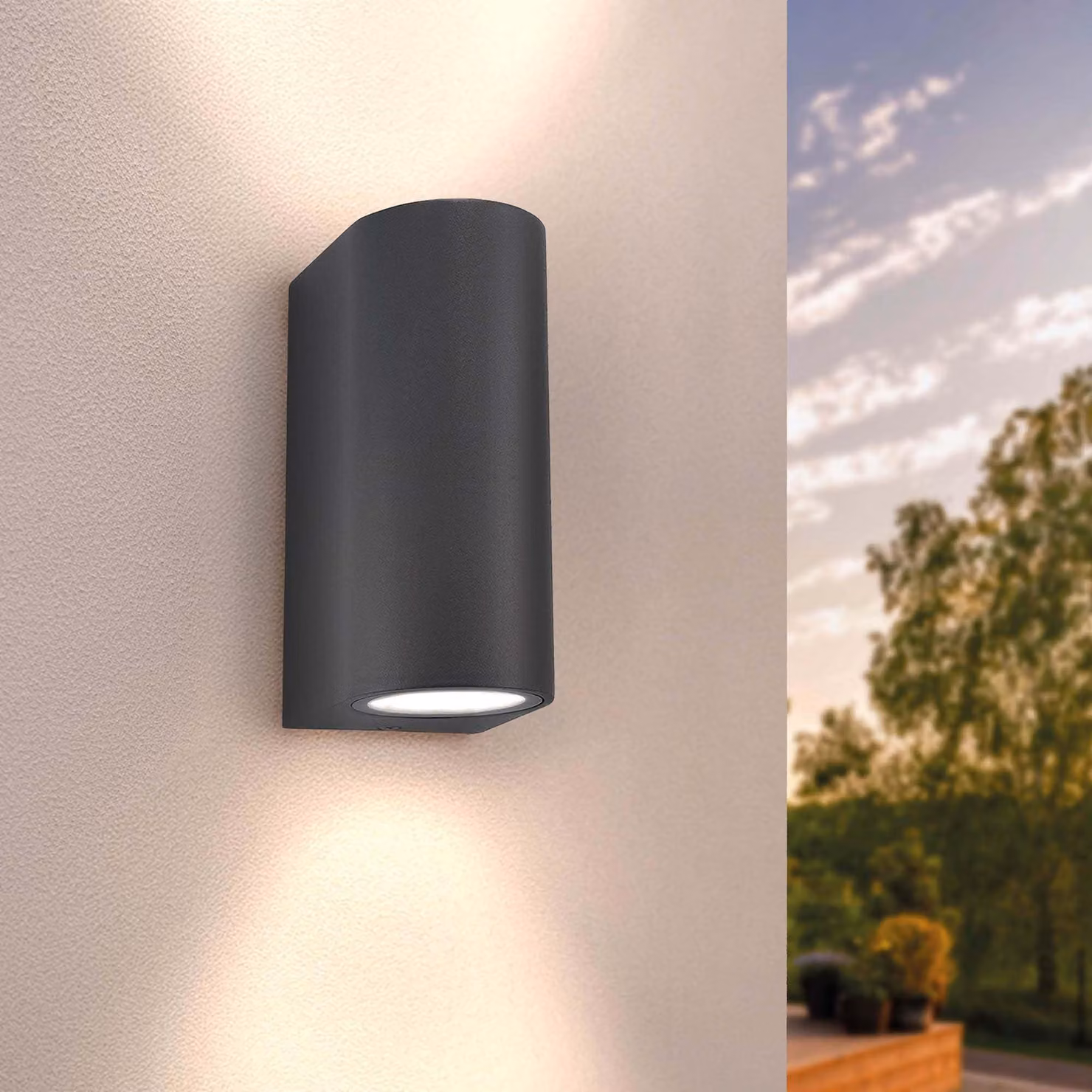 Lampada a LED da parete, 3W, attacco GU10, grado di protezione IP54, dimmerabile, forma circolare, senza lampadina inclusa