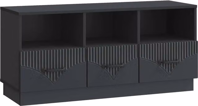 Mobile TV moderno nero in legno MDF per soggiorno L: 102 cm, P: 34,5 cm, H: 47 cm