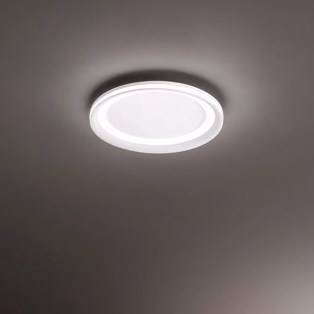 Plafoniera Moderna Perenz Illumina in Alluminio e Silicone Bianco con LED 38W 3000K Luce Calda