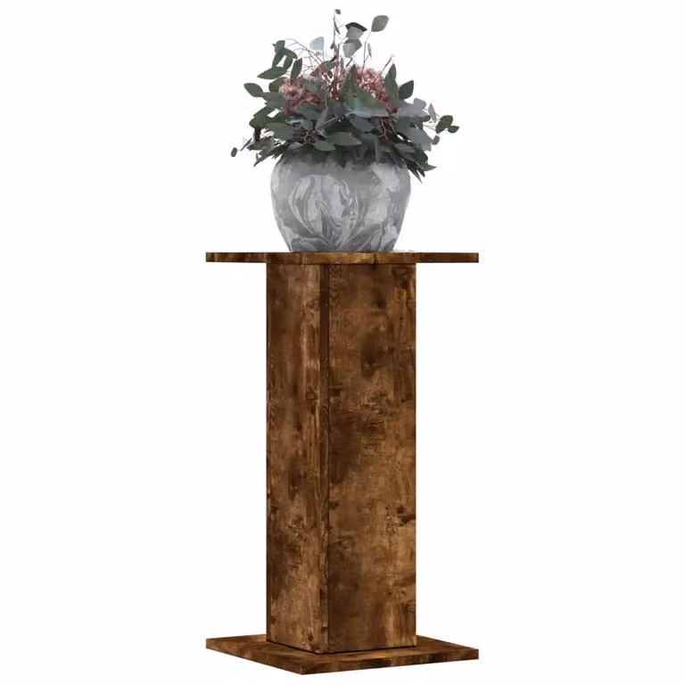 Set di 2 supporti per piante vidaXL in truciolato color rovere fumo, L/P/H: 30 x 30 x 60 cm