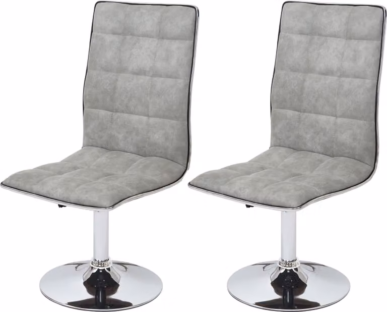 Set di 2 sedie da pranzo | A x L x P 103 x 43 x 54 cm | Altezza seduta 41 cm | Tessuto/tessile | Grigio cemento vintage | Sedia Sedia da cucina