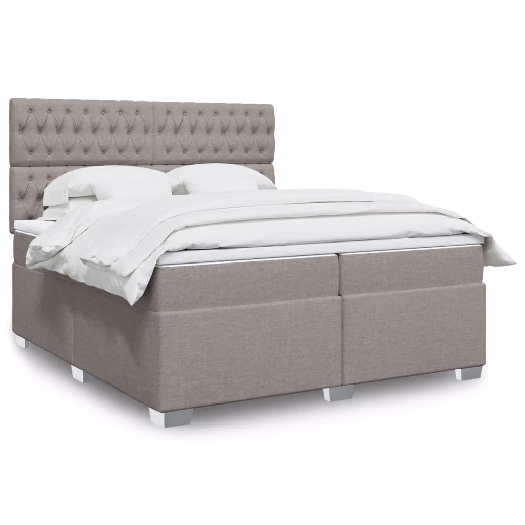 Maison Exclusive - Letto boxspring con materasso Taupe 200x200 cm Tessuto