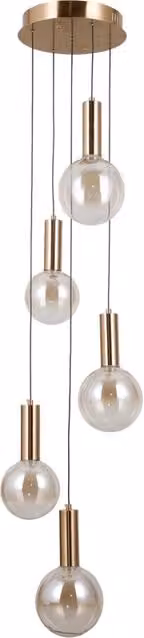 Lampadario LED 25W oro con sfere ambra STRELA Italux
