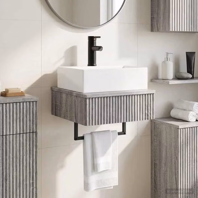 Lavabo da parete Sonoma grigio vidaXL L: 40 cm, P: 41 cm, H: 39 cm
