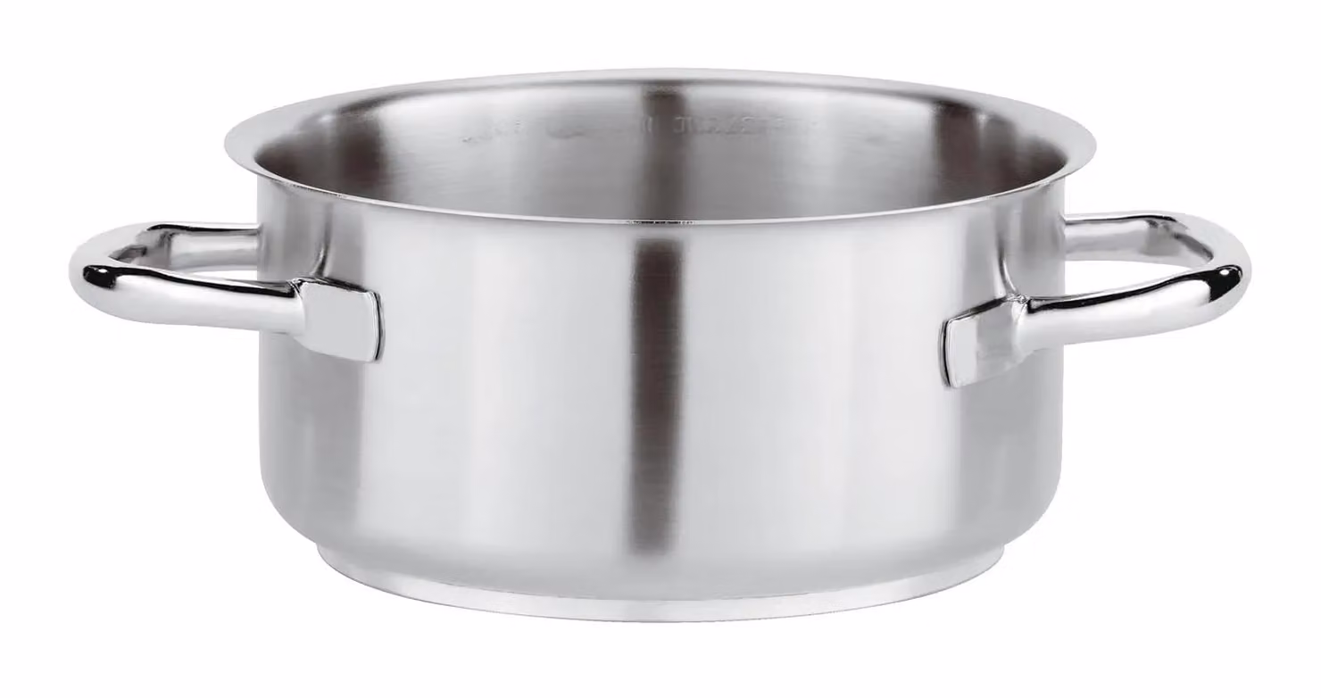 Casseruola Media Serie 1000 in acciaio inox con due maniglie per induzione, diam.16cm