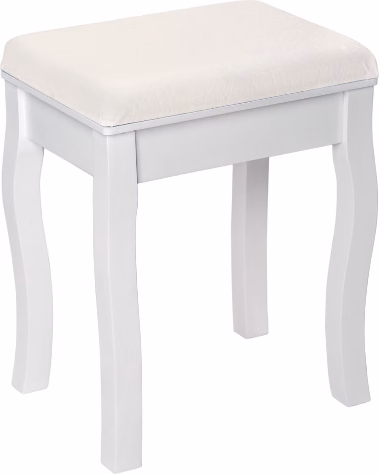 Sgabello da toilette con motivo a rose - bianco