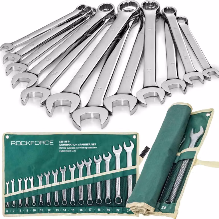 FORSAGE | Set di chiavi combinate, 6-24 mm, in acciaio al CrV, 16 pezzi
