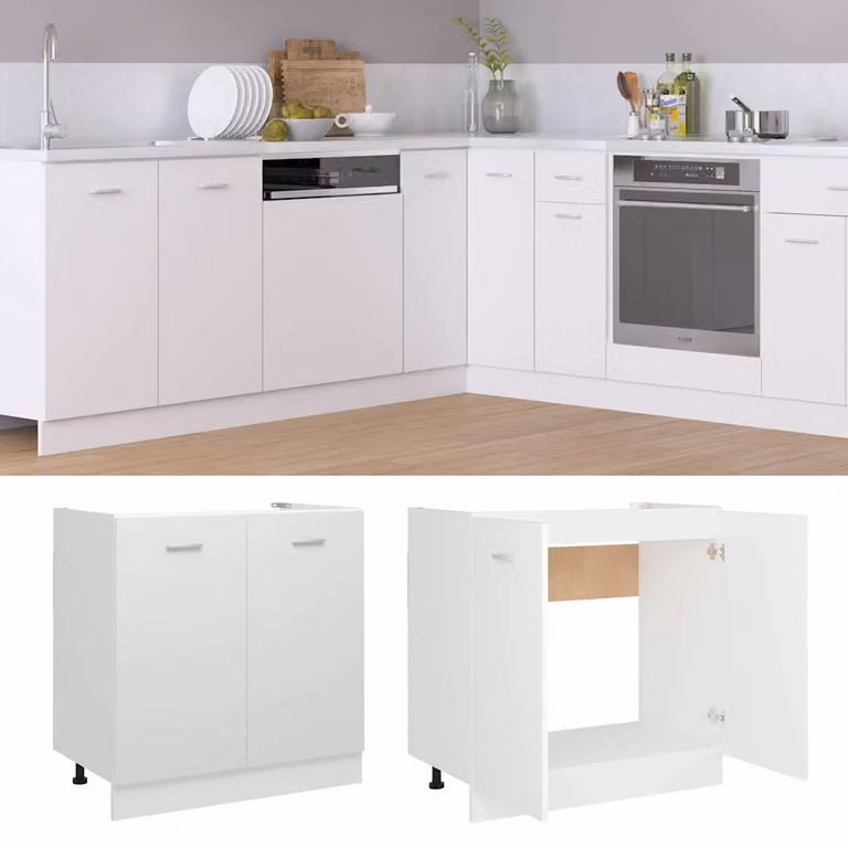 vidaXL Mobile Sottolavello “Lyon” Bianco 80x46x81,5 cm