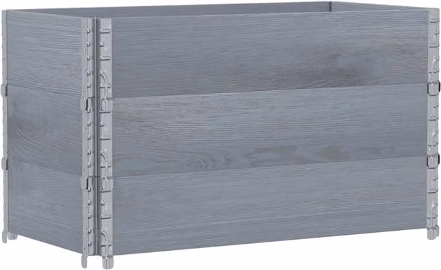 Fioriera a rialzato per piante fiori terrazza giardino 100 x 50 cm legno massello di pino grigio 02_0037282