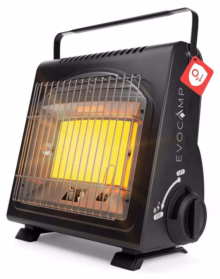 Stufa a gas portatile - Riscaldatore a gas da campeggio - 1,7 kW - Vetroceramica - Per tenda e caravan