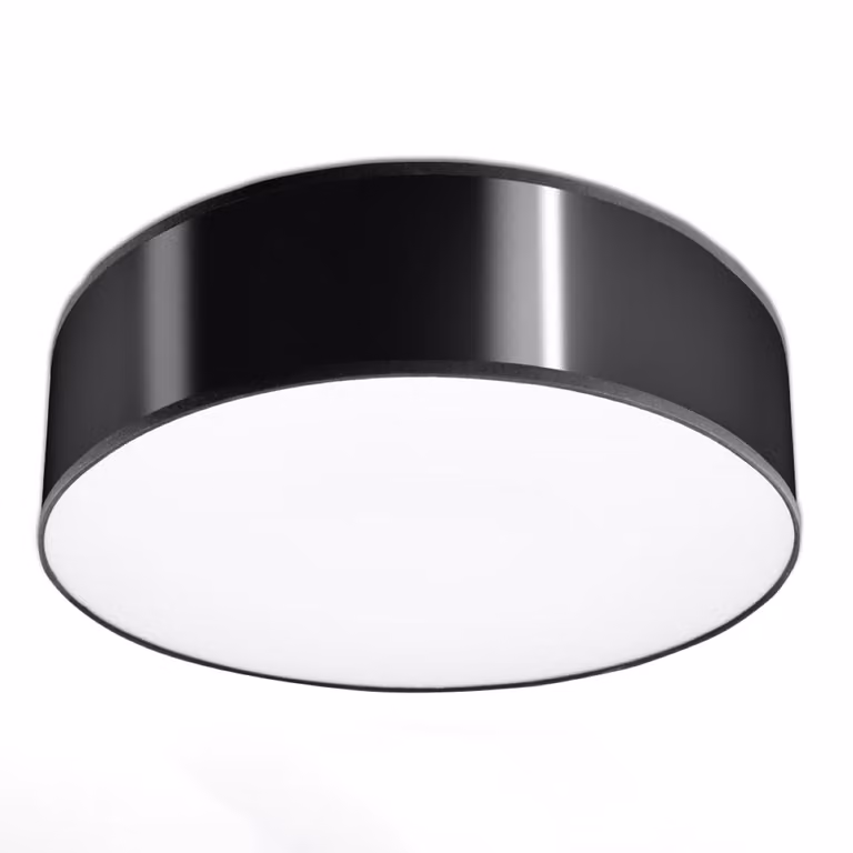 Plafone rotondo PIAZZA nero 2xE27x15W in plastica, dimensioni: 12x35x35 cm, IP20, Pure Lume