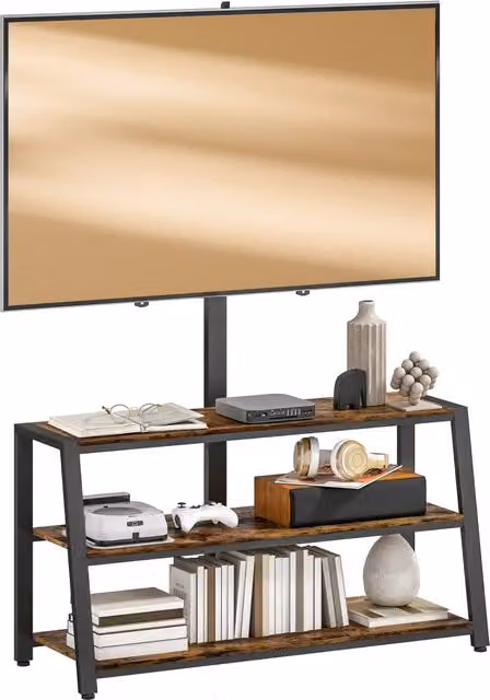 Mobile TV con Supporto Girevole 35¡ã ¨C Xylo ¨C 32-70 Pollici, Ripiani Aperti, Marrone 108x41x135cm