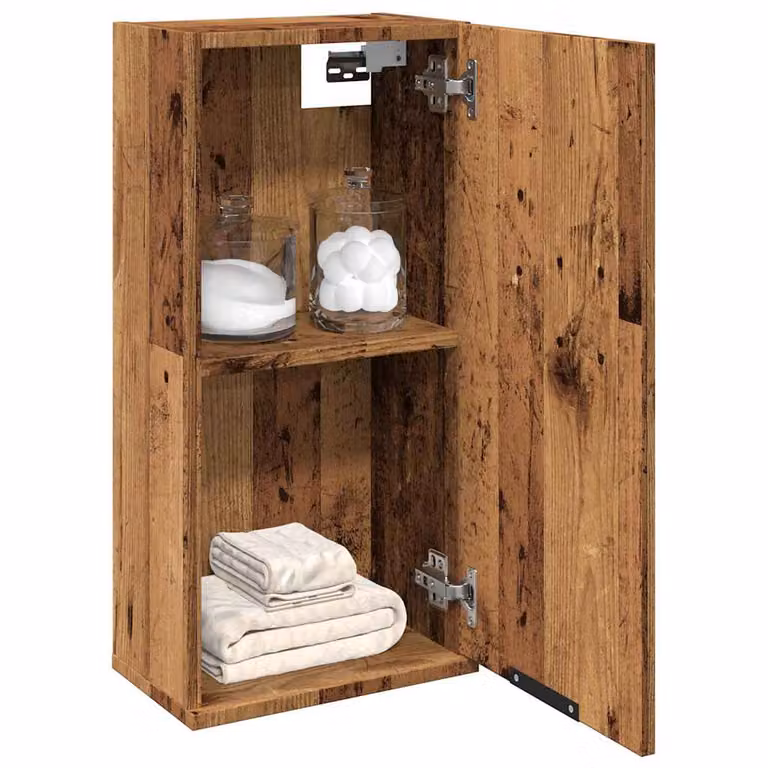 Mobile da bagno a parete vidaXL in legno color marrone con ante a cerniera e ripiani interni, L 32 cm x P 20 cm x H 67 cm