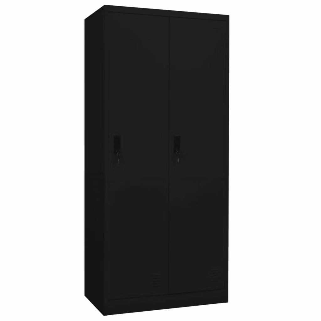vidaXL Armadio nero 80x50x180 cm in acciaio - Armadio - Armadi - Armadio a muro - Armadio a muro - Guardaroba