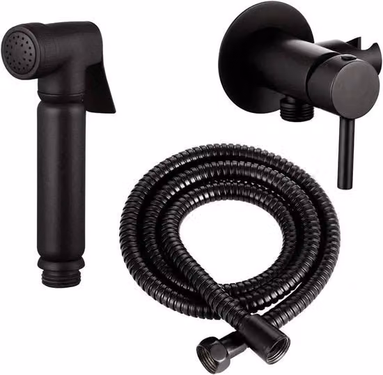 Set di doccia design - nero - completo con miscelatore